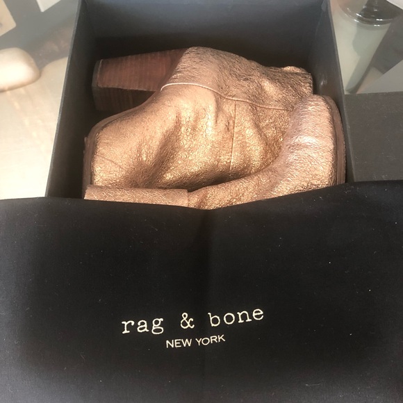 Rag and Bone Gold Metallic Newberry Booties - Picture 5 of 6